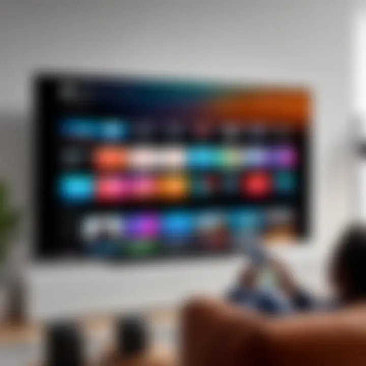 A user engaging with the Apple TV app on a smart television.