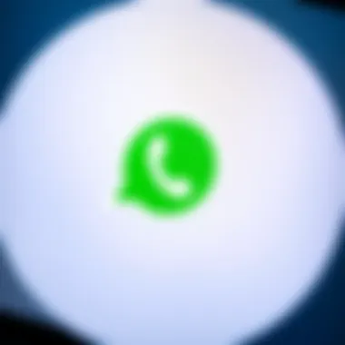 Close-up of WhatsApp logo on a digital screen