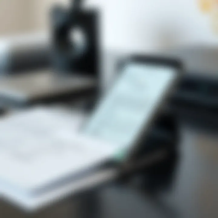 A smartphone scanning documents on a desk