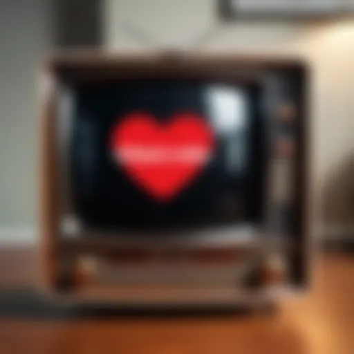 Vintage TV screen showing 'When Calls the Heart' logo