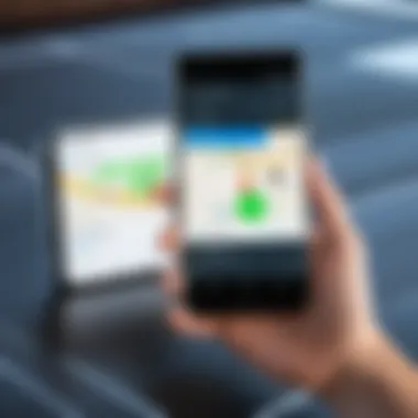 Visual Representation of Device Tracking Features Illustration of Android device tracking interface